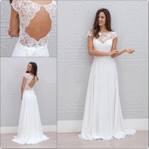 Bohemia Summer Beach Wedding Dresses Vestido De Noiva Garden Backless Boho A-line Chiffon Bridal Gowns For Women Bride Dresses