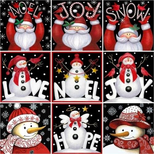 AZQSD Full Drill Diamond Painting Snowman Christmas Handicraft Gift Diamond Embroidery Cartoon Mosaic Childrens Room Decor