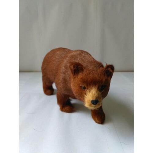 New simulation brown bear toy polyethylene & furs bear model doll gift about 24x12cm 2219