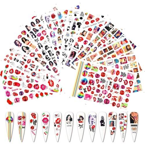 Newest XF3395 sexy design nail sticker decal stamping back gule DIY nail decoration tools