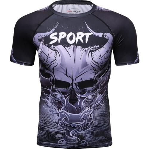 New design 3D print fit short sleeve sports shirt mens thin sports top customize design