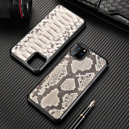 Original python leather phone case For iPhone 11 Pro max 11 Pro X XS max XR anti-fall protection fundas for iphone 12 pro max