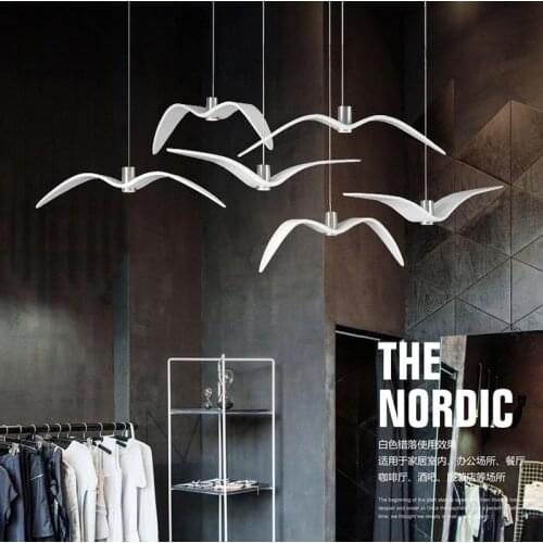 Nordic Art Design Seagull Pendant Light Creative White Seagull Livingroom Study Bar Coffee Shop Suspension Light Fixtures