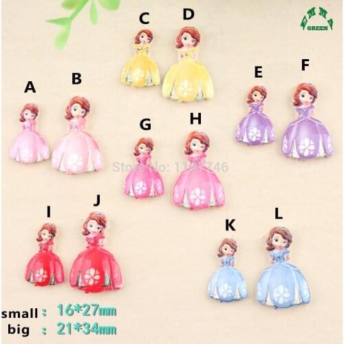 Princess Sofia Resin Cabochon Flatback Cartoon Beautiful Slime Beads Charm for Phone Case art girls handmade crafts 34mm 10 pcs