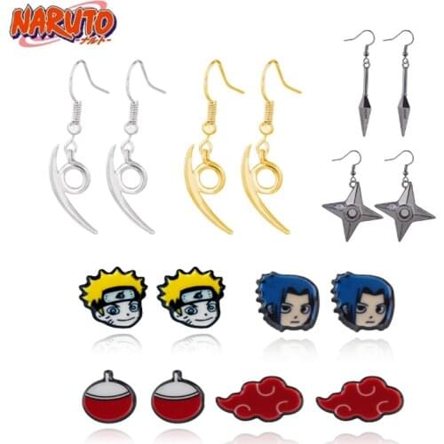 RJ Wholesale Anime Naruto Ninja Orochimaru Stainless steel Stud Earring For Women Men Classic Design Ear Jewelry Party Gifts