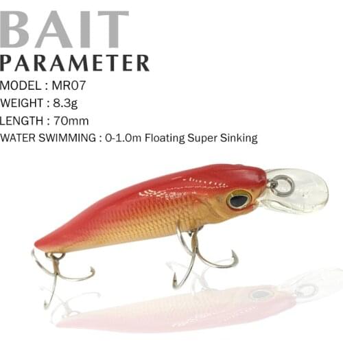 Fishing Lures ,70mm/8.3g 0-1.0m Floating Super Sinking Minnow Quality Professional Baits Artificial bait