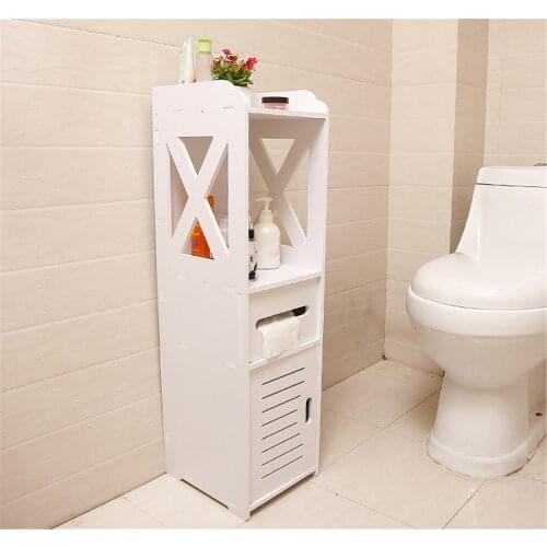 Bathroom Cabinet Waterproof Floor Mounted Storage Shelf Toilet Side Cabinet Anti-corrosion Rack Standing Organizer for Home