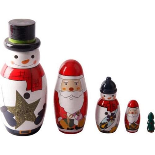 Cute Wooden Nesting Dolls Matryoshka Animal Russian Doll Christmas Gift