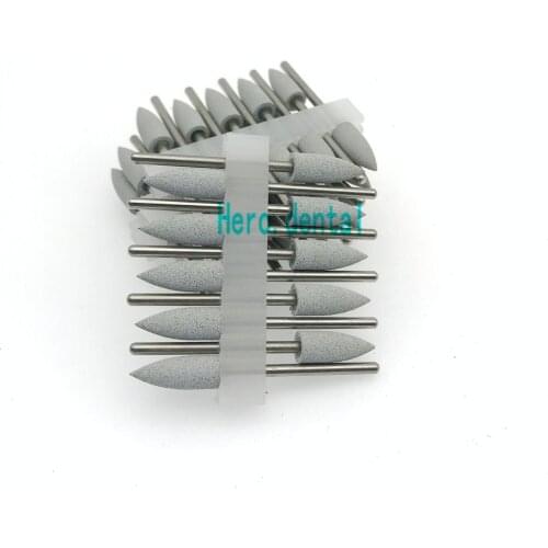 Type 406 Dental Silicone Rubber Resin Base Hidden Denture Polishing Burs model grey