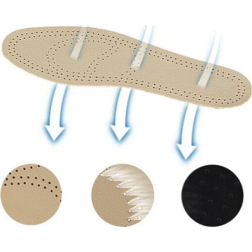 2PCS Ultra Thin Breathable Deodorant Leather Insoles Pigskin Instantly Absorb Sweat Replacement Inner Soles Shoes Insole Pads