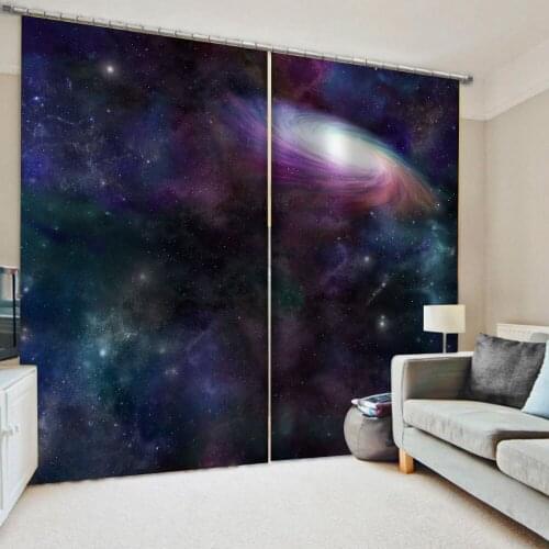 Custom blackout curtains purple Starry sky curtains 3D Blackout Curtains For Living room Bedding room Drapes Cotinas