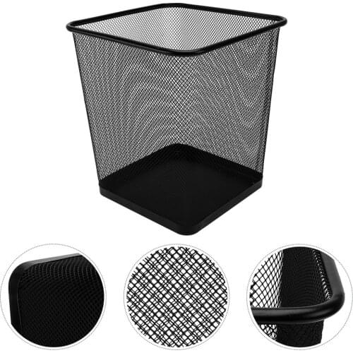 1Pc Household Wastepaper Basket Garbage Can Office Iron Trash Can Ash-bin