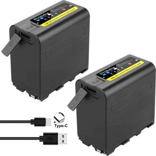 2 x USB Output 8800mAh NP-F970 Battery with LED Power Indicator for Sony NP-F970, NP-F975, NP-F960, NP-F950, NP-F930, DCR, DSR
