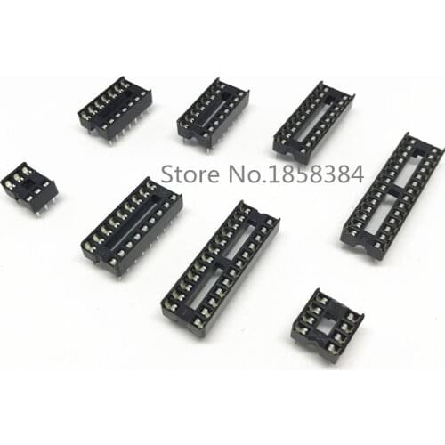 20pcs IC seat 6 8 14 16 20 24 28 32 40 pin 2.54 mm PIN Pitch MCU socket chip base ic sockets slot