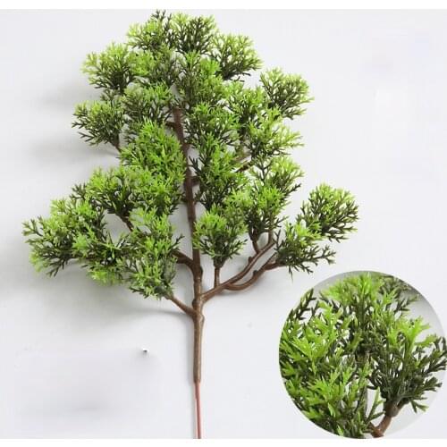 35cm Artificial Thuja Pine Root Carved Landscape Welcome Pine Bonsai Accessories Plastic Fake Pine Branches Thuja Branches