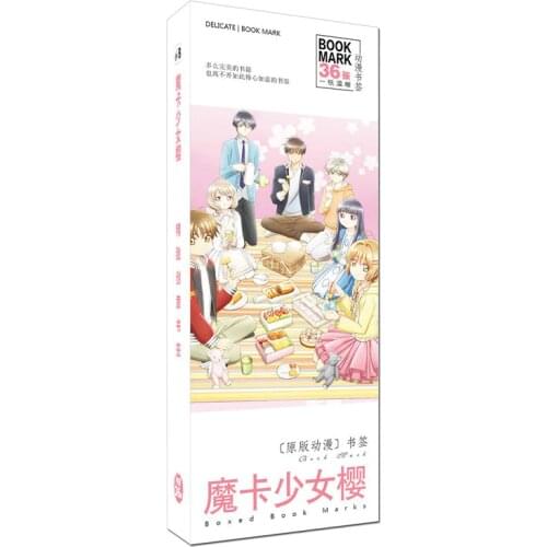 36 Pcs/Set New Card Captor Sakura Anime Paper Bookmark Stationery Bookmarks Book Holder Message Card Gift Stationery