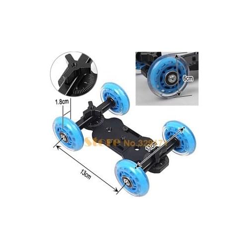 4 wheel Desktop DSLR camera video photograph rail track slider adjustable length