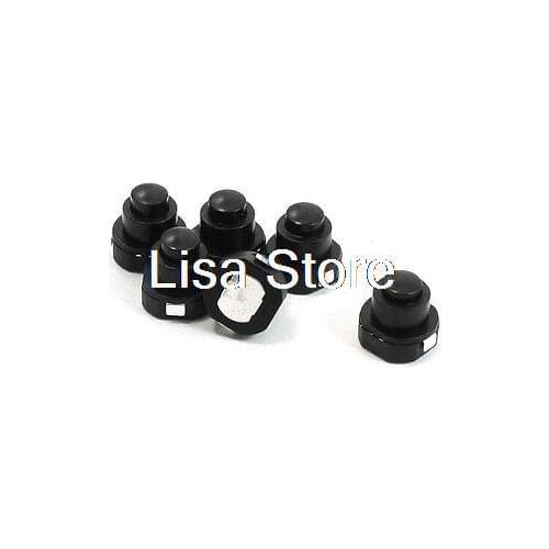 6pcs/lots AC 250V 1.5 Black Plastic Switch Latching Round Top Push Button Switch for Electric Torch