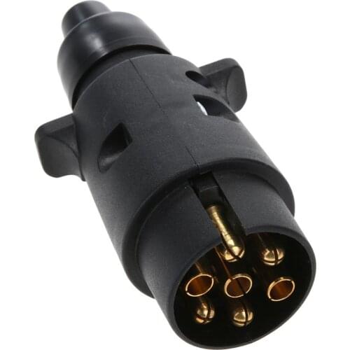 7 Way 7 Pin Round Plastic 12V RV Trailer Plug Connector Standard European Car Trailer Socket