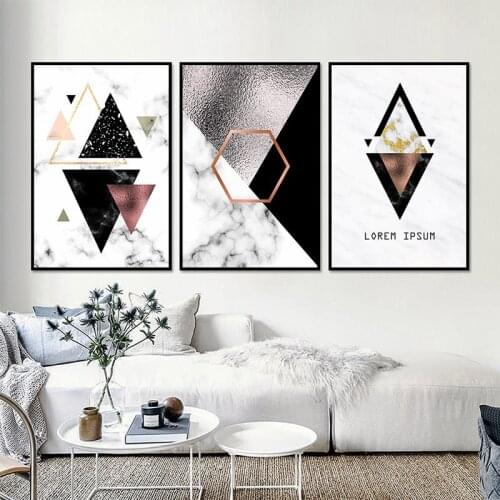 Abstract Combination Canvas Painting Pictures Marble Color Block Wall Art Nordic Canvas Art Print Painting for Bed Room