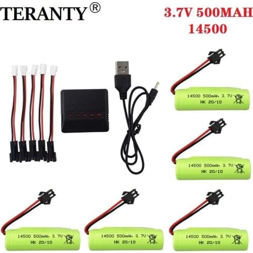 1S 3.7V 500Mah 14500 Lipo Battery and charger Voor DE35 DE38 Dubbelzijdig Rc Tumbling Stunt Afstandsbediening controle Auto