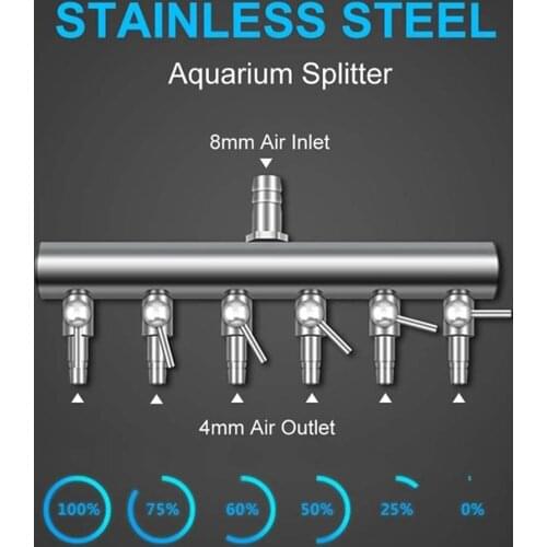 Aquarium Air Pump Metal Splitters Oxygen Pipe Hose Distributors Aquarium Aeration Tube Line Air Flow Control Valve