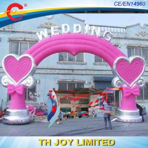 Free shipping to door! pink or white inflatable wedding arch , inflatable heart shape wedding welcome archway entrance gate