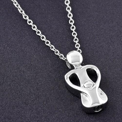 Shiny Polish Pendant Necklace Hold Ashes Family Members Loss Cremation Urn Ashes Memorial Jewelry