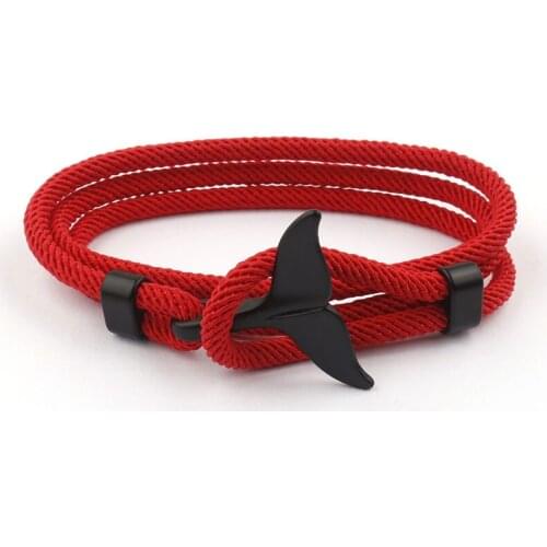 Fashion Whale Tail Anchor Bracelets Men&Women Charm Nautical Survival Rope Chain Bracelet Male Wrap Metal Hooks