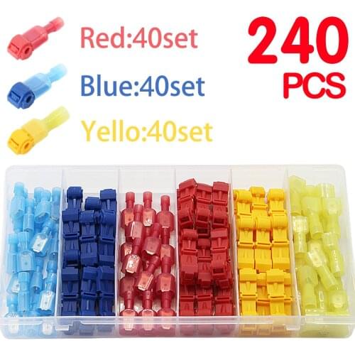 40/120/360PCS Quick Electrical Cable Connectors T-Tap Spring Splicing Wiring Connector Push-in Terminal Block Electric Terminals
