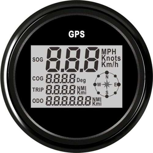 85mm Digital Speedometer Car Boat GPS Odometer 0-999 Knots kmh mph For Car Truck Boat With Backlight 3-3/8