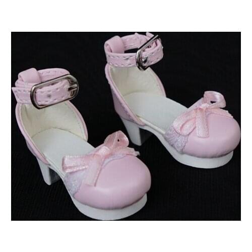 D01-P166 children handmade toy 1/6 Doll Accessories BJD/SD doll Lace bow princess High heels shoes 1 pair