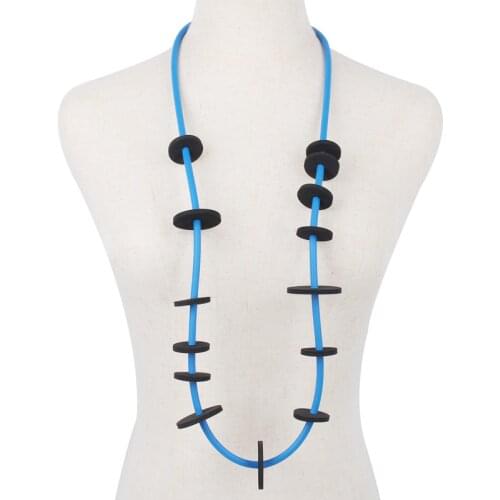 YD&YDBZ Big Round Foam Long Necklaces For Ladies Simple Chunky Chain Rubber Rope Necklace Punk Clothes Body Jewelry Accessories