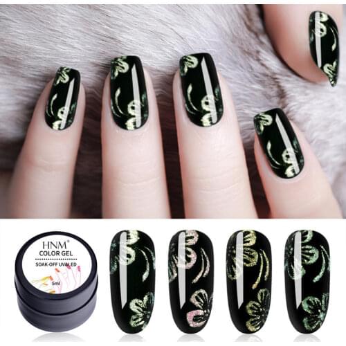 HNM Shimmer Gel Nail Polish Set+ Nail Arts Pen Nail Varnish Primer UV LED Soak Off 5ML Glitter Manicure Kit