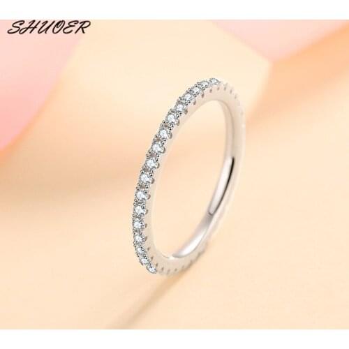 Classic 925 Sterling Silver Pass Diamond Tester Round Brilliant Cut 0.5 Carat D Color Full Circle Moissanite Ring Korean Jewelry