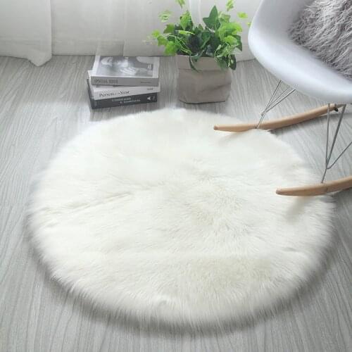 Carpet rugs round soft faux fur washable rug bedroom floor area carpet for home living room custom made White pink Silky Mat