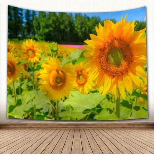 Nice Sunflower Tapestry Colorful Psychedelic Decorative Carpet Wall Fabric For Living Room Bedroom Tapestries Accessories