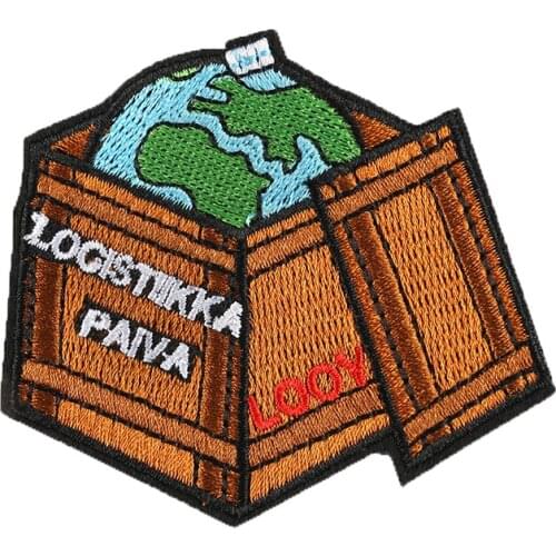 Logistiikka Paiva Logistic Industry Motif Emblem DIY Iron on Patch for Clothes Apparel Garment (Pack The Earth)