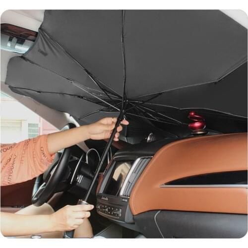 Multifunction Parasol Size S L Car Sun Block Cover Silver Coated Vinyl Auto Sunshield Protector Umbrella Shade Camping Fishing