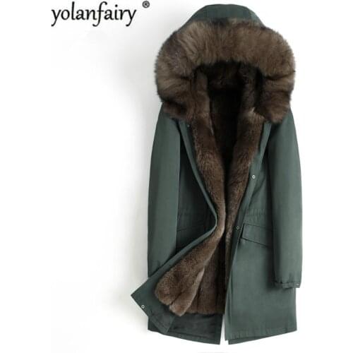 Mens Winter Jacket Real Fur Coat Natural Fox Fur Parka Men Clothes 2020 Mens Luxury Fur Warm Jacktes Plus Size 4555 MY1639
