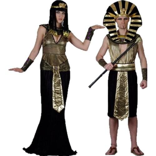 Men Women Egyptian Pharaoh Costumes Cosplay Adults King Costume For Graduation bar Halloween Party Festival Fancy Dress