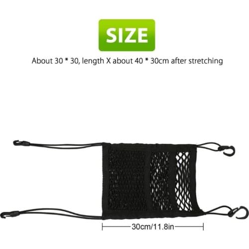 N0HF Car Net Organizer Standard Between Seat Mesh Storage Net with Pockets Front Seat Dog Barrier for Cars
