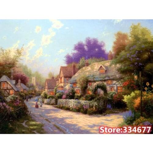 Scenery Cross Stitch Kits Oil Painting Needlework Embroidery Crafts 14ct Unprinted DIY Arts Handmade Home Decor
