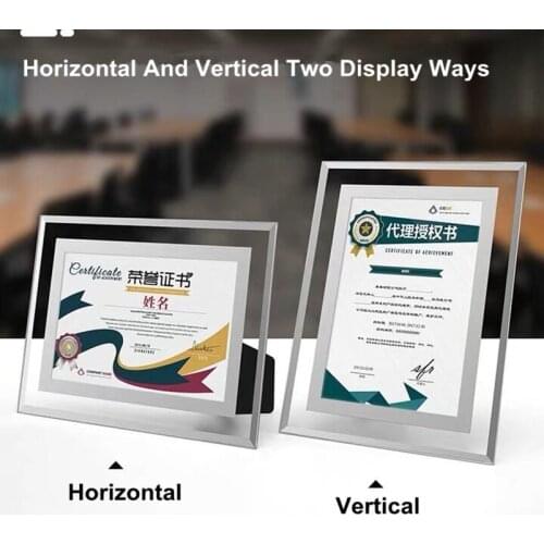 A6 A5 Glass Picture Frame Tabletop Mirror Photo Frames Desktop Display Document Frame/Certificate Frames Home Decoration