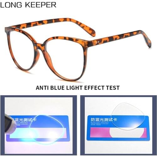 LongKeeper Cat Eye Anti Blue Light Glasses Frame Women Clear Lens Computer Eyeglasses Blue Light Blocking Gaming Eyewear Oculos