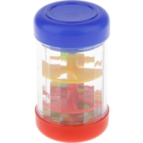 Plastic Rain Sound Maker Shake Colorful Beads Kids Learn Play Toy Gift 10cm
