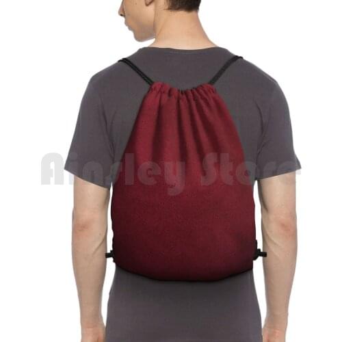 Bordeaux Backpack Drawstring Bags Gym Bag Waterproof Bordeaux Color Colour Red Purple Wool Pattern Nice Pretty Cool