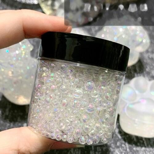 Mixed Clear Bubble Ball Beads Resin Filler 3-8mm Rainbow Aurora Beads Fillings