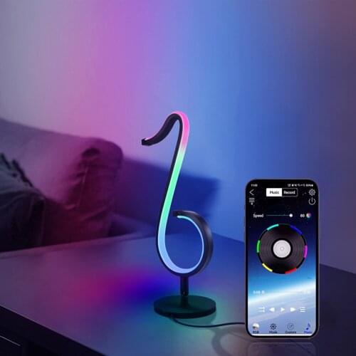 Led Music Night Note Light App Remote Control Colorful Atmosphere Table Lamp for Decorative Lighting In Living Room and Bedroom