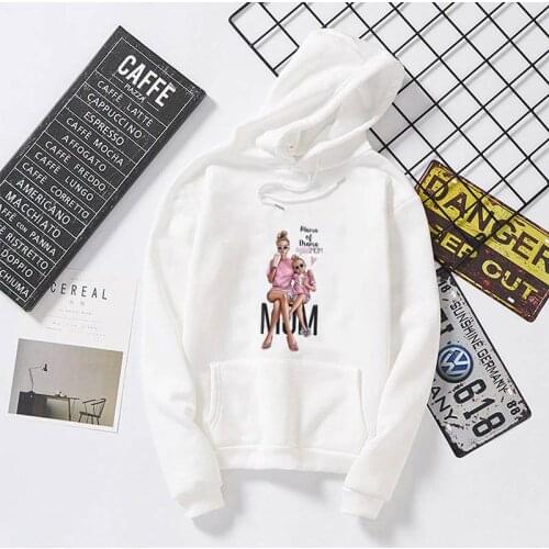 SUNOWE Winter Mom Hoodies Print Mother Child Women Sweatshirts Gown Oversized Female Hoodies Clothes Long Sleeve Top